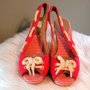 M.P.S. Sling Back Wedge Shoes